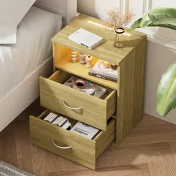 Casaria® Nachttisch Jamie 2er-Set Eiche 55x40x28cm – Produktbild 1 von 1