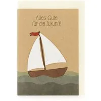 Die Stadtgärtner Die Stadtgärtner Grußkarte "Alle Gute" mit Segelboot-Motiv und Blumensamen (DIN A6) – Produktbild 1 von 1