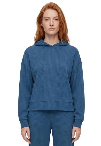 ORGANICATION ORGANICATION HANNA | Waffel Hoodie aus Bio-Baumwolle und recyceltem Polyester, Light navy, – Produktbild 1 von 5