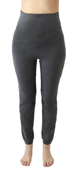 Leela Cotton Leela Cotton Damen Yogahose Bio-Baumwolle Trainingshose Sporthose Fußbündchen 4062, Anthrazit-melange, – Produktbild 1 von 2