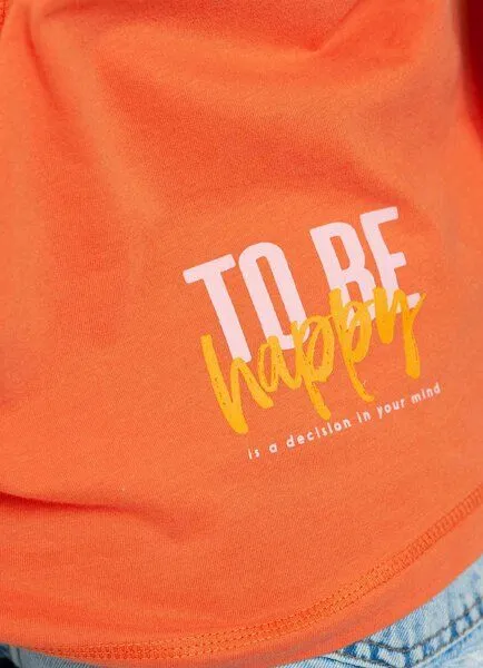 SPARKLES OF LIGHT SPARKLES OF LIGHT Boxy Shirt | HAPPINESS, Rot-orange (orange), – Produktbild 3 von 3