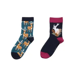 Walkiddy Baby- & Kindersocken GOTS zertifiziert – 90% Bio-Baumwolle, Dunkelblau mit Waldmotiven, weich & bequem | Walkiddy – Produktbild 1 von 1