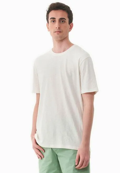 ORGANICATION ORGANICATION T-Shirt aus Bio-Baumwolle und Leinen, Off white, – Produktbild 4 von 4