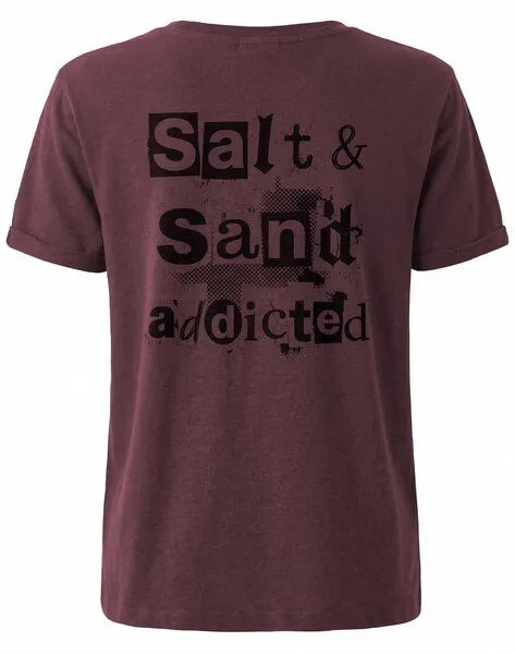 Lexi&Bö Lexi&Bö Salt and Sand addicted Oversized T-Shirt Damen, Windsor wine (rot), – Produktbild 2 von 2