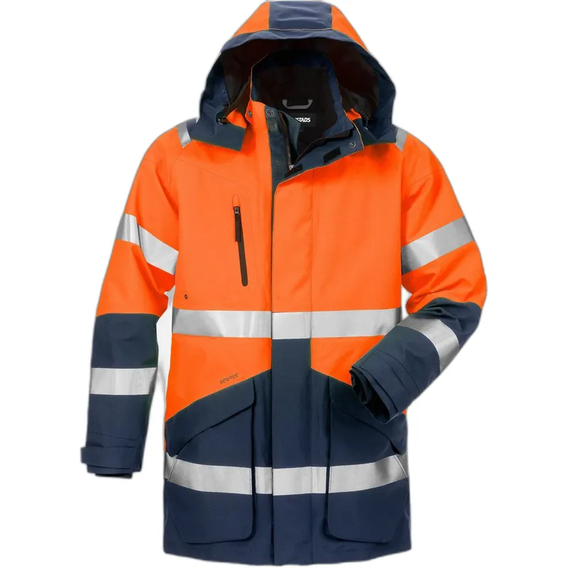 Fristads Wasserdichte 3-in-1 Jacke mit hoher Sichtbarkeit Klasse 3 Fristads GORE-TEX 4989 GXB, Orange, – Produktbild 1 von 1