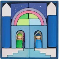 Grimms Grimms Bauwelt Polarlicht Holzbausteine 20-teilig, bunt lasiert Maße 26,5 x 26,5 x 5 cm – Produktbild 1 von 1