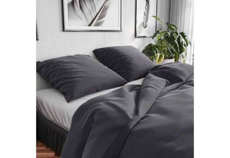 Wolkenfeld Kissenbezug Renforcé Kissenbezug Baumwolle - Natürlich weiches Schlafgefühl, (1 Stück), Größe 80x80, 40x80 und 70x90 cm, versteckter Reißverschluss, Grau, – Produktbild 7 von 9