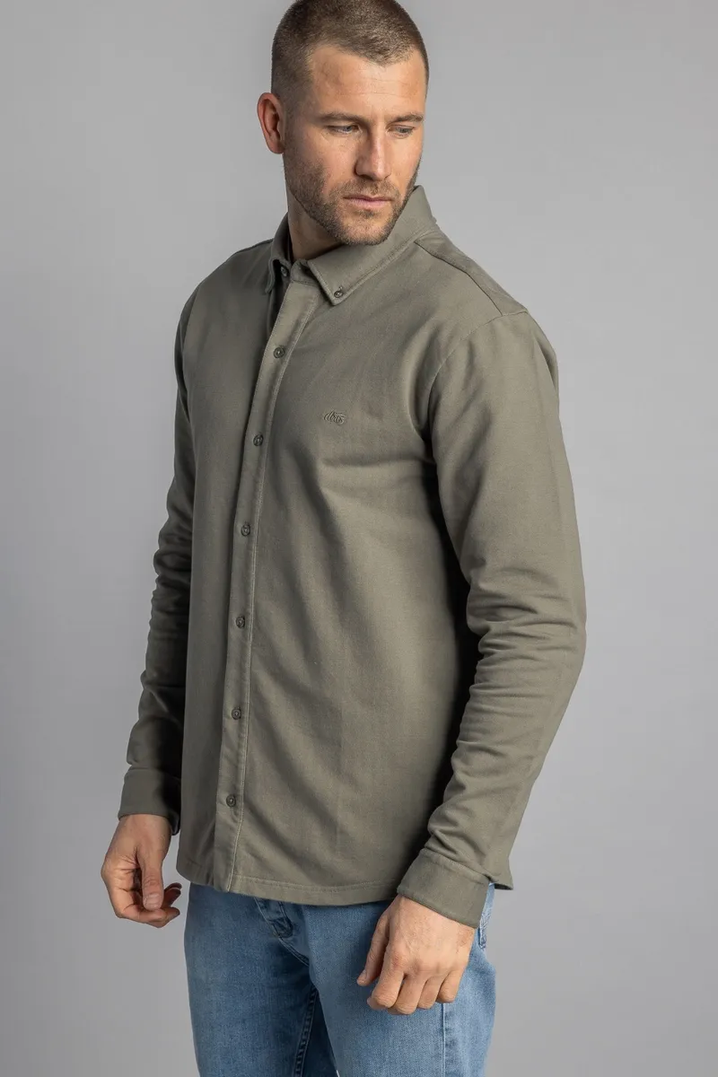 DIRTS DIRTS Herren vegan Jersey-Shirt In Dusty Olive, Grün, – Produktbild 2 von 2