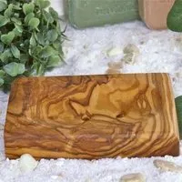 Olivenholz erleben Olivenholz erleben Seifenabla​ge klein mit Pads, rechteckig aus Olivenholz – Produktbild 1 von 1
