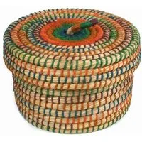 El Puente El Puente Korb mit Deckel | Fair Trade & Handmade aus Bangladesch, Mehrfarbig, – Produktbild 1 von 1