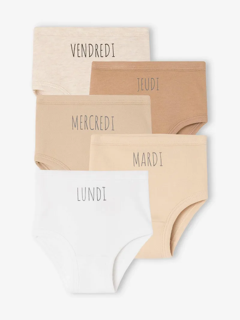Vertbaudet 5er-Pack Baby Slips BASIC set, Set weiß, – Produktbild 1 von 4