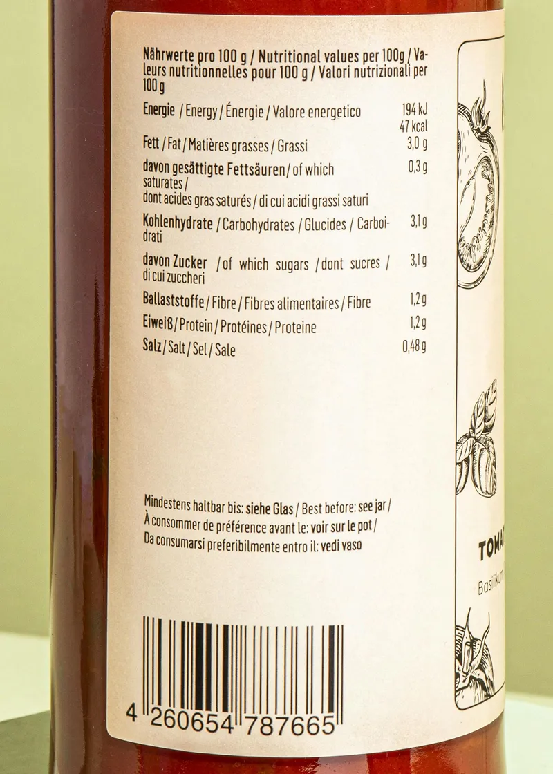 KoRo Tomatensoße mit Basilikum 6 x 530 g – Produktbild 4 von 5