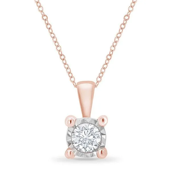 Eppi Eppi Goldener Anhänger mit synthetischem Diamanten Yasu, Rosa, – Produktbild 1 von 4