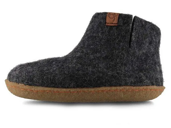 WoolFit WoolFit Kinder-Hausschuhe Hüttenschuhe aus 100% Wolle, Grau, – Produktbild 3 von 3