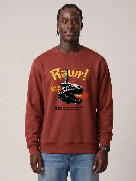 watapparel watapparel Sweatshirt Unisex Rawr, Earthy red, – Produktbild 2 von 2