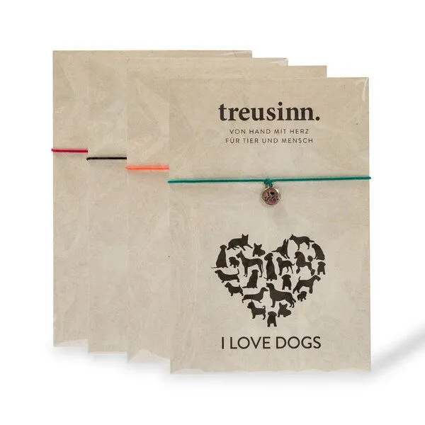 Treusinn Treusinn Armband BUDDY I love dogs gravierter Anhänger, Magnolie, – Produktbild 1 von 2