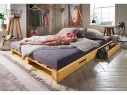 Infantil Infantil Palettenbett mit zwei Schubkästen 140 x 200 cm, Kiefer gelaugt – Produktbild 1 von 1