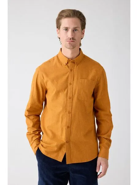 KnowledgeCotton Apparel KnowledgeCotton Apparel Flanellhemd- Elder Regular Fit - aus Biobaumwolle, Orange (pumpkin), – Produktbild 1 von 4
