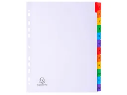 Exacompta 20 Exacompta Register, 12 Taben farbig numerisch, 160 g/m², DIN A4 Maxi, weiß – Produktbild 1 von 1