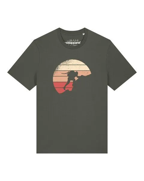 watapparel watapparel T-Shirt Unisex Mountain Climbing, Khaki, – Produktbild 1 von 3