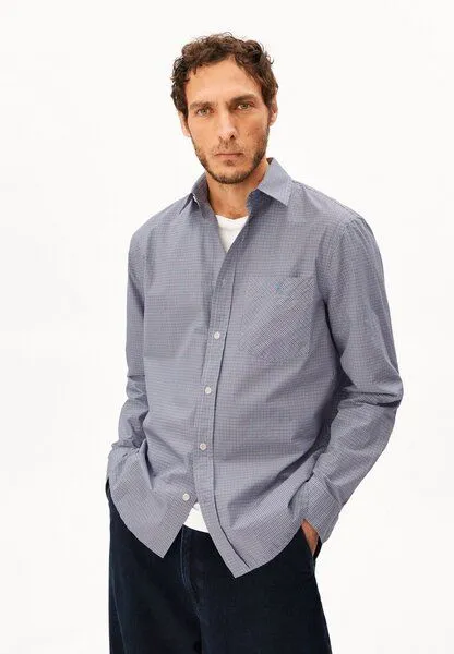 ARMEDANGELS ARMEDANGELS SMALL CHECK Herren Hemd aus 100% Bio-Baumwolle, Tinted navy, – Produktbild 1 von 4