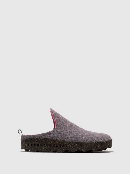 ASPORTUGUESAS ASPORTUGUESAS Filz Pantolette Come, Grey/pink, – Produktbild 1 von 4