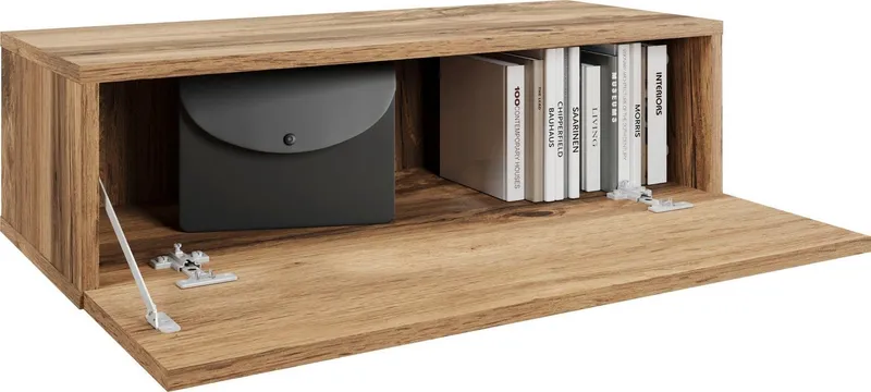 OTTO home Mehrzweckschrank Paris Kleine Garderobe Wandschrank 70 cm breit, 1 Klappe, Braun, – Produktbild 3 von 5