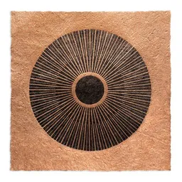Veskor Cassiopeia Veskor Cassiopeia CENTRAL SUN Sonnen Linoldruck | 22 × 22 cm | Schwarz auf Kupfer – Produktbild 1 von 1