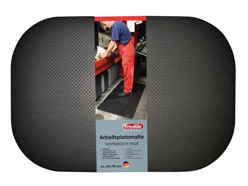 Friedola Friedola Bodenschutzmatte Friedola Arbeitsplatzmatte grau 10mm Bodenmatte 60x90cm Werkbank Gummi – Produktbild 1 von 5
