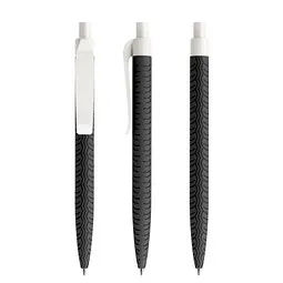 prodir prodir® Druckkugelschreiber QS03 Soft Touch PRP Push, blaue Mine, schwarz/weiß, Schwarz / weiß, – Produktbild 1 von 1