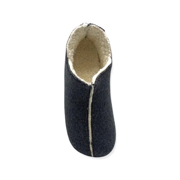 thies Veganer Hausschuh "thies ® Organic Slipper Boot ", aus Bio-Baumwolle, fair produziert, Anthracite (dunkelgrau), – Produktbild 4 von 4