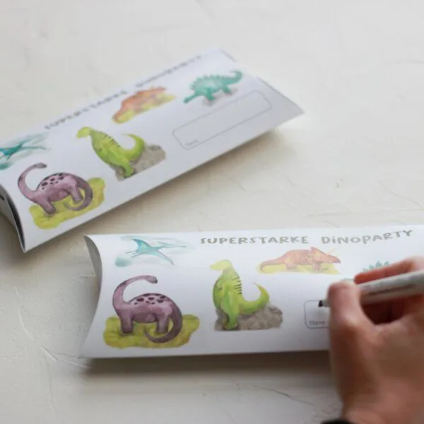Fines Papeterie Fines Papeterie 5 Schachteln DINO Kindergeburtstag Kissenverpackungen für Gastgeschenke – Produktbild 2 von 2