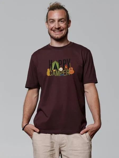 watapparel watapparel T-Shirt Unisex Happy Camper, Red brown, – Produktbild 2 von 3