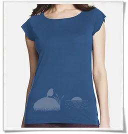 Picopoc Picopoc Vogel bei Sonnenuntergang Bambus T-Shirt – Produktbild 1 von 1