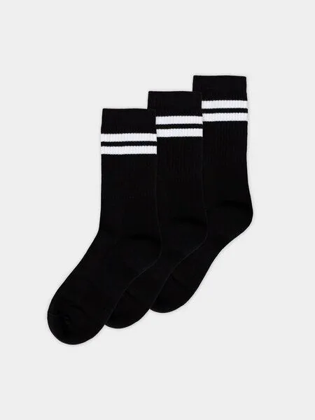 erlich textil erlich textil Andi Tennis Socken 3er Pack aus Bio-Baumwolle, Schwarz, – Produktbild 5 von 5