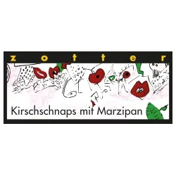 Zotter Bitterschokolade mit Kirschschnaps & Marzipan, handgeschöpft – Produktbild 1 von 1