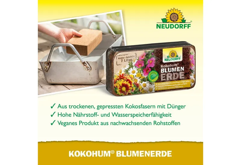 Neudorff Pflanzerde Kokohum Blumenerde, 1 Brikett – Produktbild 5 von 6