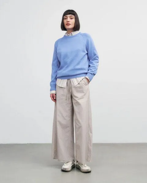 Rotholz Rotholz Flower Knit Pullower - Unisex - aus Bio-Baumwolle, Soft blue, – Produktbild 1 von 4