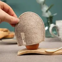 nahtur design nahtur-design Eierwärmer aus reiner Schurwolle - Flauschloden, Beige, – Produktbild 1 von 2