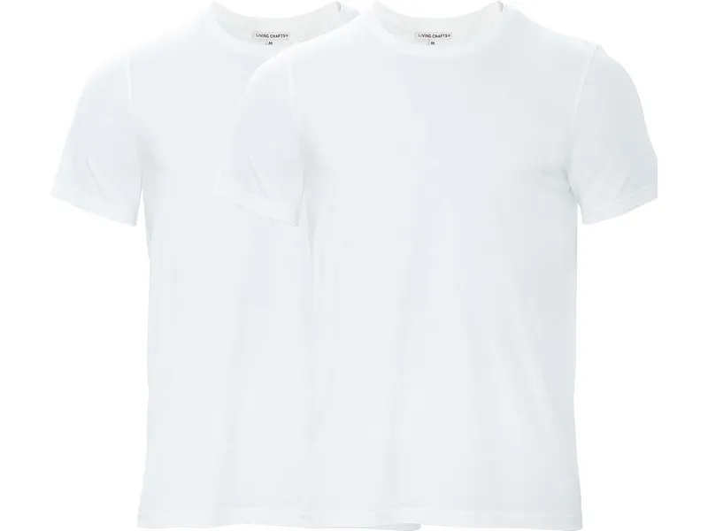Living Crafts Living Crafts Herren T-Shirt, 2er-Pack (100% Bio-Baumwolle), Weiß, – Produktbild 4 von 8