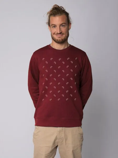 watapparel watapparel Sweatshirt Unisex Fahrräder, Burgundy, – Produktbild 3 von 7