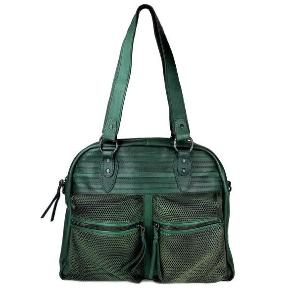 manbefair manbefair Shopper Henrietta Leder, Grün, – Produktbild 3 von 4