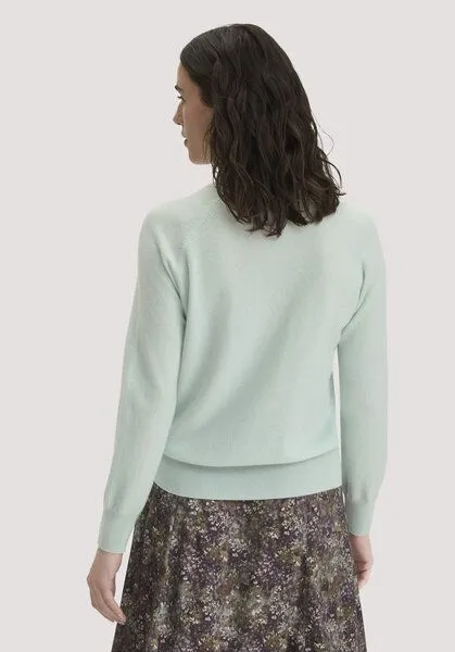 hessnatur hessnatur Strick Pullover Relaxed aus Cashmere mit Recycling-Anteil, Polargrün, – Produktbild 2 von 4