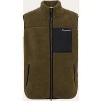 KnowledgeCotton Apparel KnowledgeCotton Apparel Herren vegan Weste Fleece Teddy Dunkel Olive – Produktbild 1 von 1
