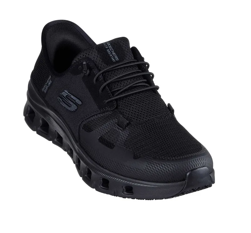 Skechers Skechers GLIDE-STEP PRO OB SR Berufsschuh Herren Slip-On ohne Schnüren Arbeitsschuh Air-Cooled - Memory Foam - Vegan - EN ISO 20347:2022+A1:2024, Schwarz, – Produktbild 2 von 8