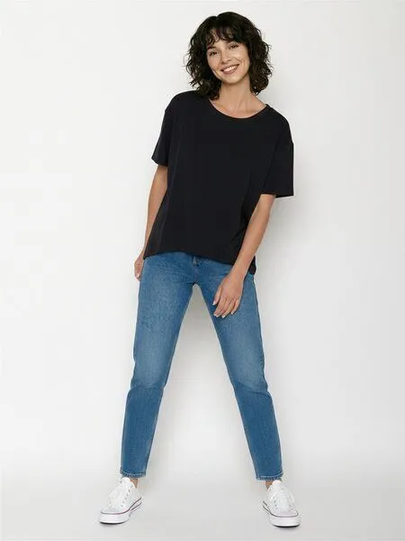 GreenBomb GREENBOMB Basic Feel - Lässiges T-Shirt aus Bio-Baumwoll-Mix / GOTS / Fair & Vegan, Schwarz (schwarz), – Produktbild 3 von 4