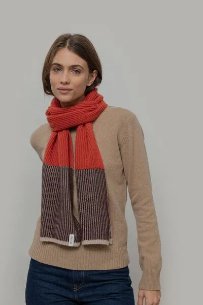 Rifò - Circular Fashion Made in Italy Rifò - Circular Fashion Made in Italy Schal Teresa aus Recycelter Kaschmirwolle, Orange-beige-braun, – Produktbild 2 von 2