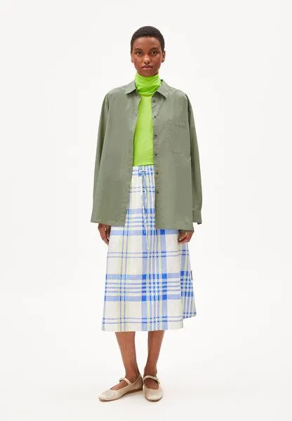 ARMEDANGELS ARMEDANGELS ELODIAA COLLEGE CHECK - Damen Webrock Loose Fit aus Bio-Baumwolle, Oatmilk, – Produktbild 4 von 4