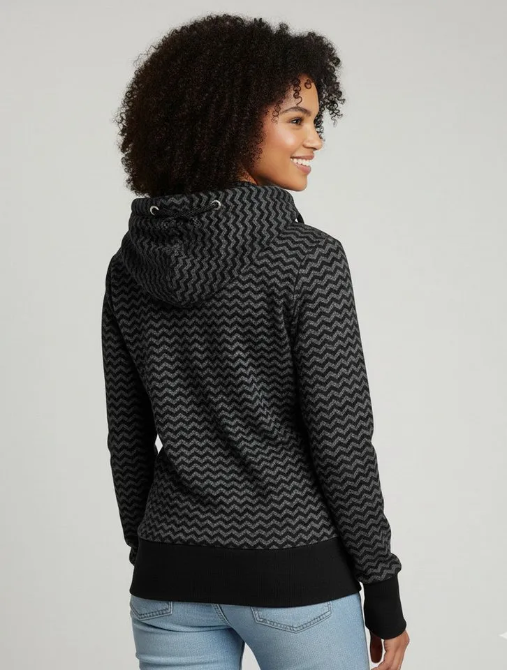 ragwear ragwear Kapuzensweatjacke YODA ZIP ZIG ZAG O mit Logostickerei, Schwarz, – Produktbild 3 von 3
