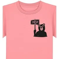 päfjes päfjes Der Bär ist DAFÜR! Du auch? - Kinder T-Shirt aus Bio Baumwolle Fair - Siebdruck, Rosa, – Produktbild 1 von 1